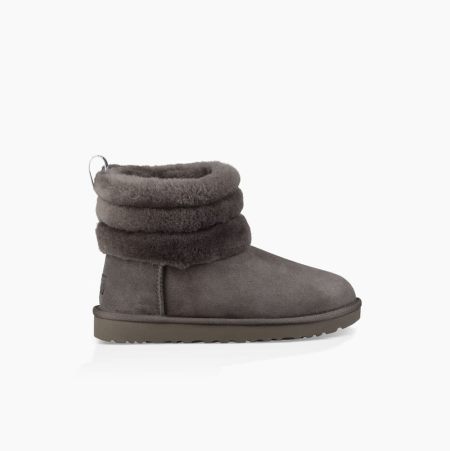 UGG Classic Mini Fluff Quilted - Boots Dame - Dyp Grå (NO-K017)